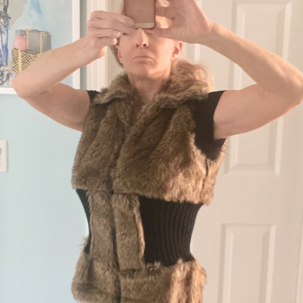 Sleeveless Faux Fur Sweater